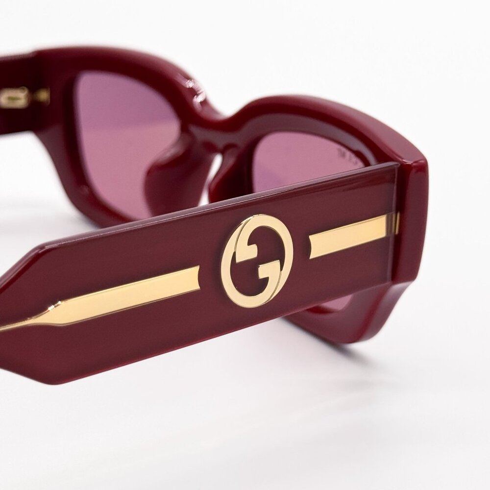 NEW GUCCI SUNGLASSES GG1558SK 005 BURGUNDY WOMEN EYEWEAR GUCCI - Picture 7 of 12